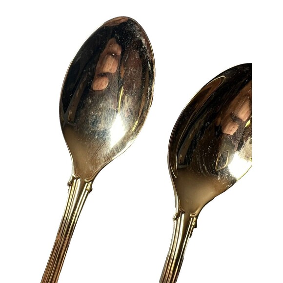 FB Rogers Golden Plated Electroplate American Chipendale 4 Spoons Tbsp - Picture 7 of 16